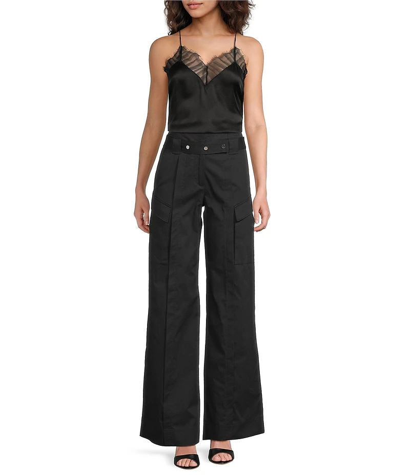 IRO Melania Twill Mid Rise Straight Leg Belted Pants