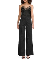 IRO Melania Twill Mid Rise Straight Leg Belted Pants