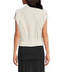 IRO Nash Knit Crew Neck Cross Cap Sleeve Sweater