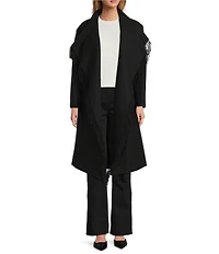 IRO Nicky Wool Cashmere Blend Shawl Collar Long Sleeve Wrap Coat