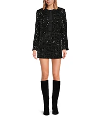 IRO Olinne Sequin Round Neck Bracelet Sleeve Jacket