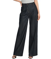 Iro Remy Satin Denim High-Rise Wide Leg Jeans