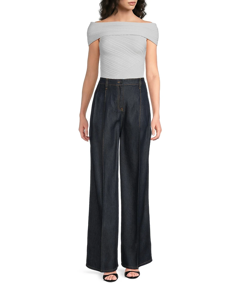 Iro Remy Satin Denim High-Rise Wide Leg Jeans