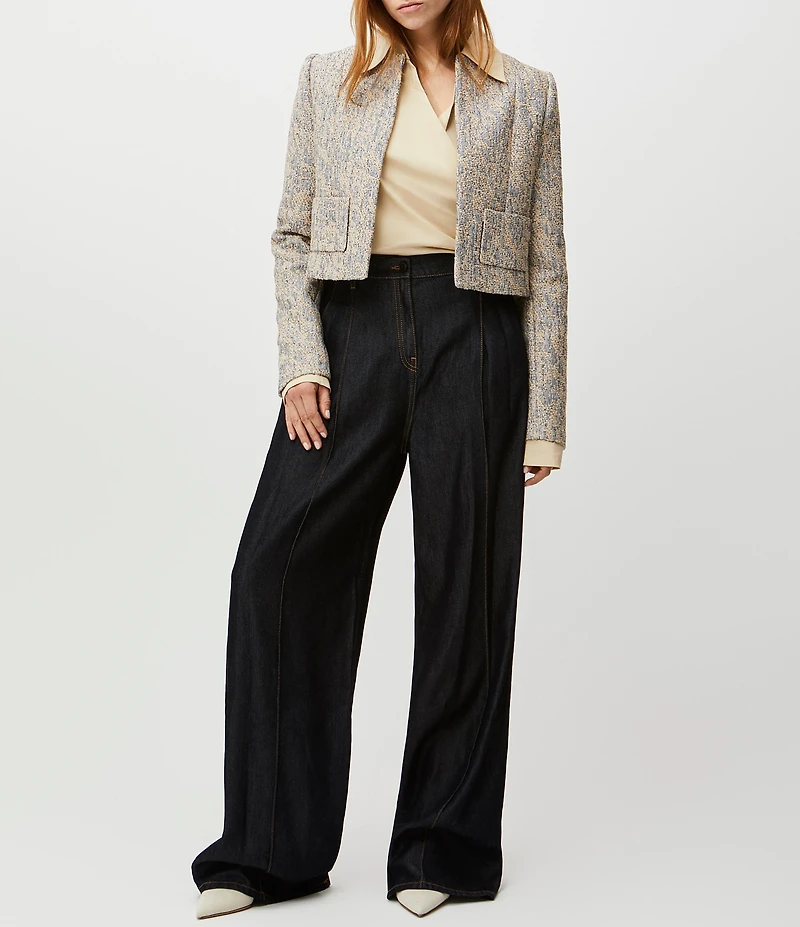 Iro Remy Satin Denim High-Rise Wide Leg Jeans