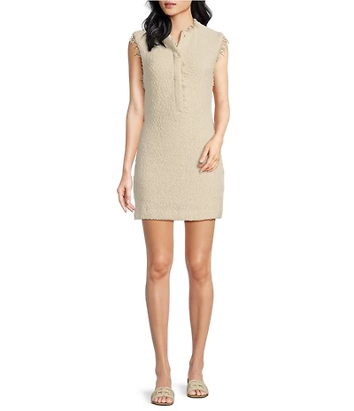 IRO Solai Tweed Knit Crew Neck Sleeveless Dress