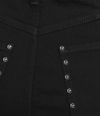 IRO Thania Denim Side Studed High Rise Midi Pencil Skirt