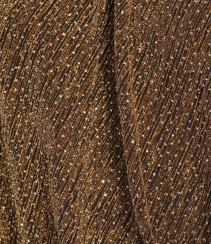 IRO Ysane Metallic High Collar Long Sleeve Twist Front Blouse