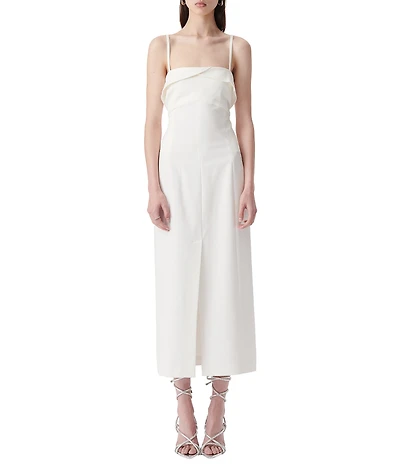 IRO Zyra Woven Square Neck Sleeveless Midi Dress