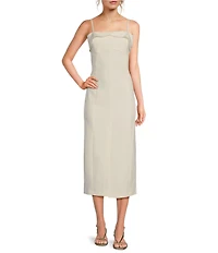 IRO Zyra Woven Square Neck Sleeveless Midi Dress