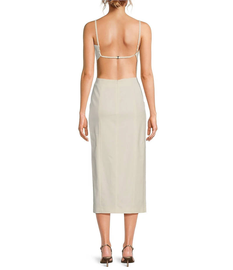 IRO Zyra Woven Square Neck Sleeveless Midi Dress
