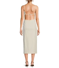 IRO Zyra Woven Square Neck Sleeveless Midi Dress