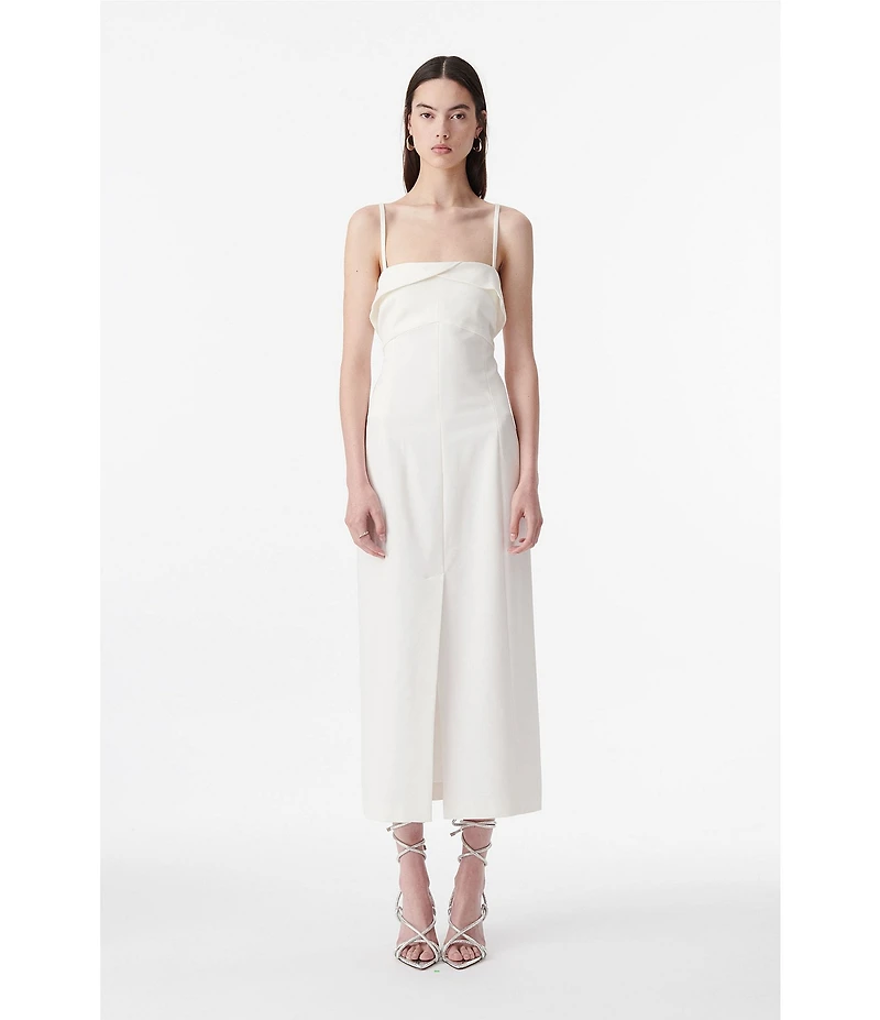 IRO Zyra Woven Square Neck Sleeveless Midi Dress