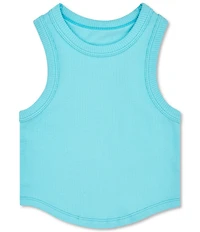 Iscream Big Girls Sleeveless Cropped Ribbed Racerback Tank Top