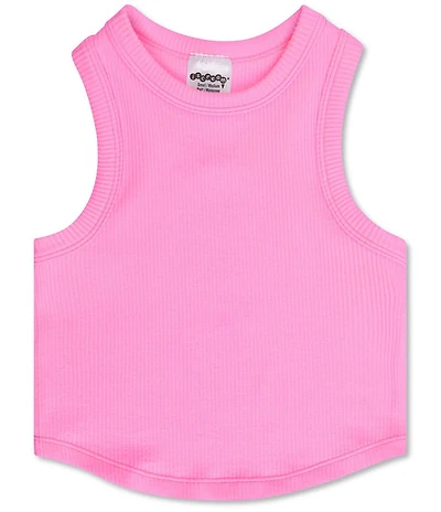 Iscream Big Girls Sleeveless Cropped Ribbed Racerback Tank Top