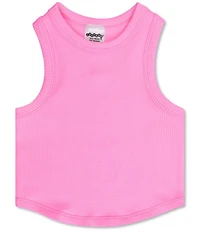 Iscream Big Girls Sleeveless Cropped Ribbed Racerback Tank Top