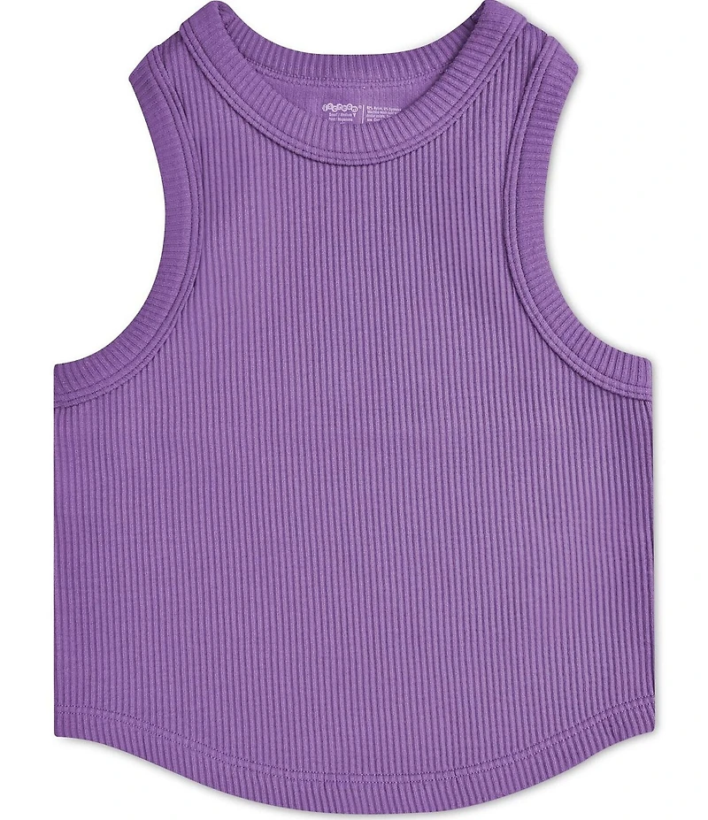 Iscream Big Girls Sleeveless Cropped Ribbed Racerback Tank Top