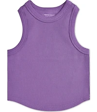 Iscream Big Girls Sleeveless Cropped Ribbed Racerback Tank Top