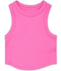 Iscream Big Girls Sleeveless Cropped Ribbed Racerback Tank Top