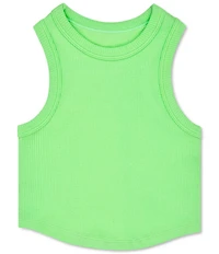 Iscream Big Girls Sleeveless Cropped Ribbed Racerback Tank Top