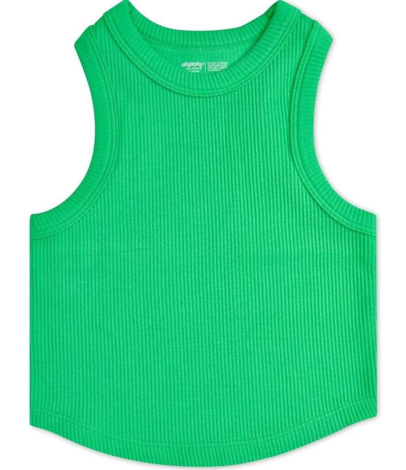 Iscream Big Girls Sleeveless Cropped Ribbed Racerback Tank Top