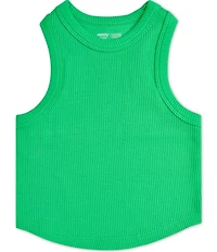 Iscream Big Girls Sleeveless Cropped Ribbed Racerback Tank Top