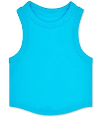 Iscream Big Girls Sleeveless Cropped Ribbed Racerback Tank Top