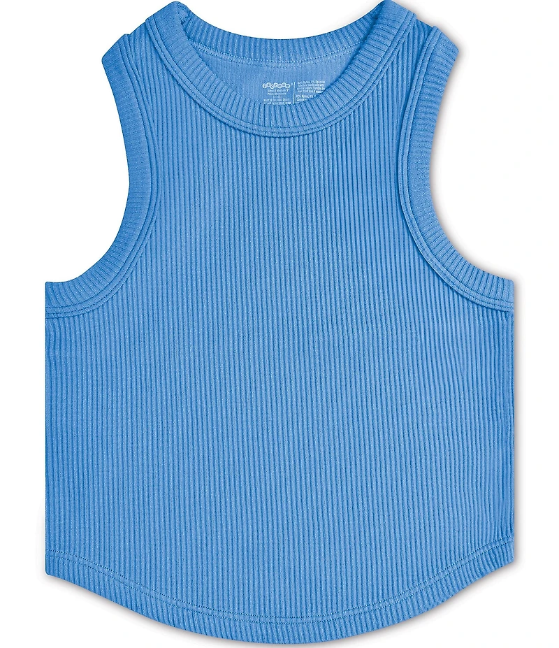 Iscream Big Girls Sleeveless Cropped Ribbed Racerback Tank Top