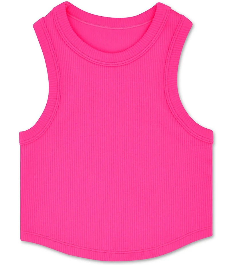 Iscream Big Girls Sleeveless Rib-Knit Cropped Racerback Tank Top