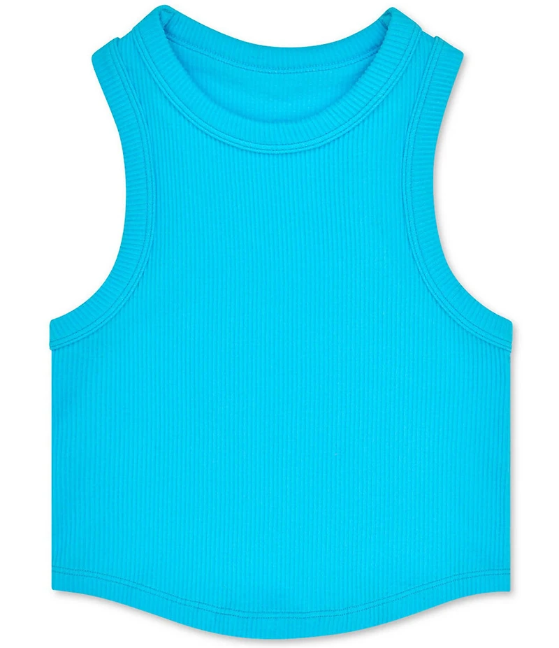 Iscream Big Girls Sleeveless Rib-Knit Cropped Racerback Tank Top