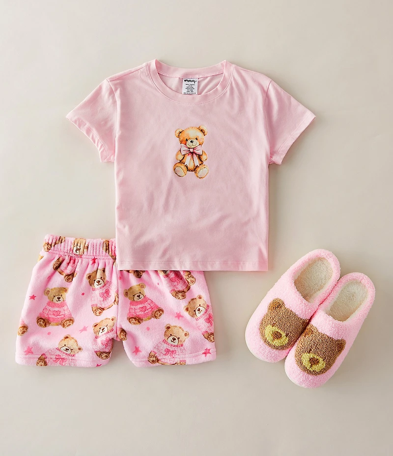 Iscream Big Girls Beary Cute Plush Sleep Shorts
