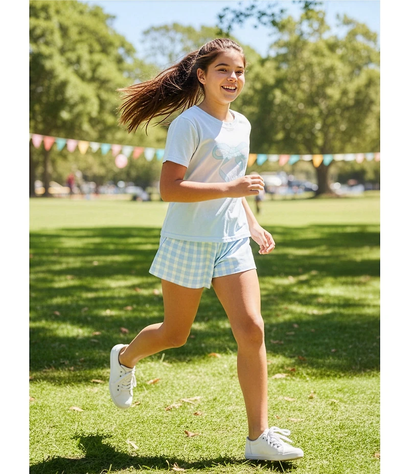 Iscream Big Girls Gingham Butterfly Shorts