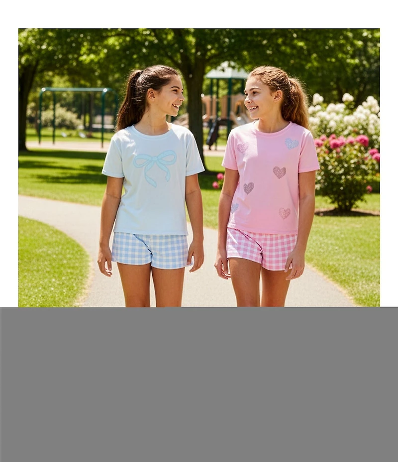 Iscream Big Girls Gingham Butterfly Shorts