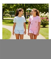 Iscream Big Girls Gingham Butterfly Shorts