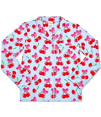 Iscream Big Girls Cheerful Cherries Long Sleeve Top & Pants Lounge Set