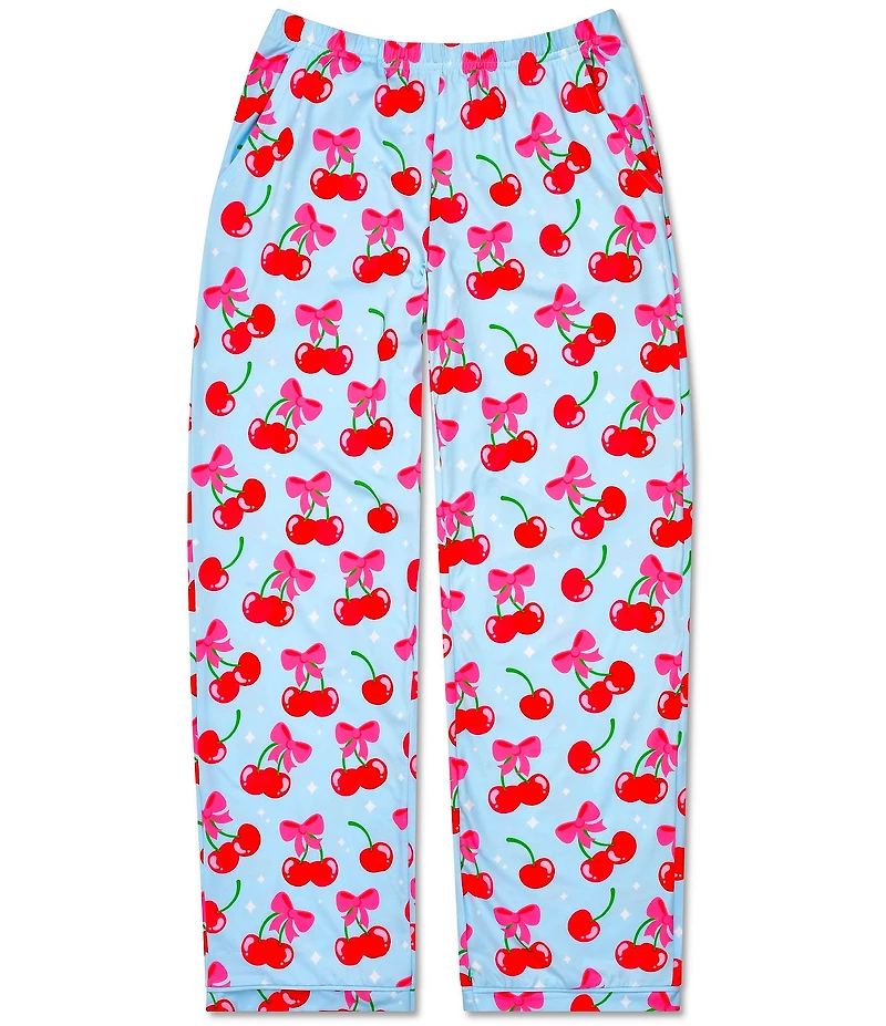 Iscream Big Girls Cheerful Cherries Long Sleeve Top & Pants Lounge Set