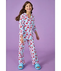 Iscream Big Girls Cheerful Cherries Long Sleeve Top & Pants Lounge Set