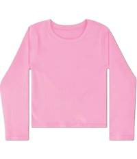 Iscream Big Girls Long Sleeve Ribbed Seamless Shirt