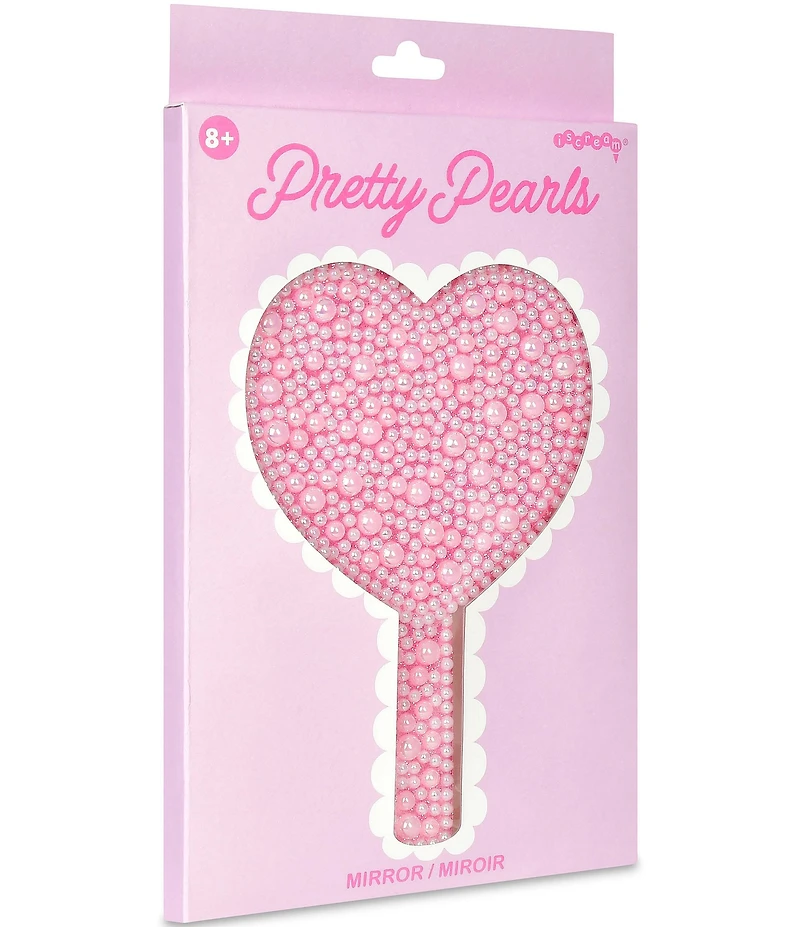 Iscream Girls Pearl Embellished Hand Held Mirror