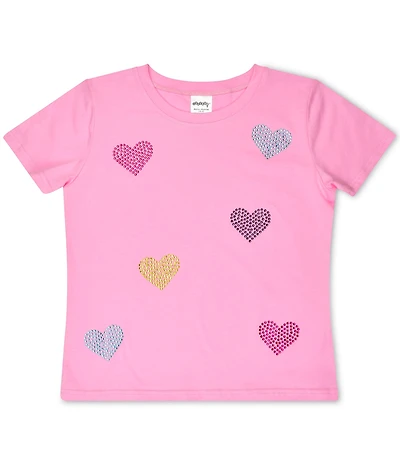 Iscream Big Girls Short Sleeve Sparking Hearts T-Shirt