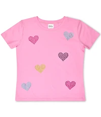 Iscream Big Girls Short Sleeve Sparking Hearts T-Shirt