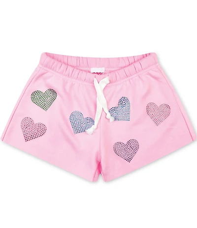 Iscream Big Girls Sparkling Hearts Sweat Shorts