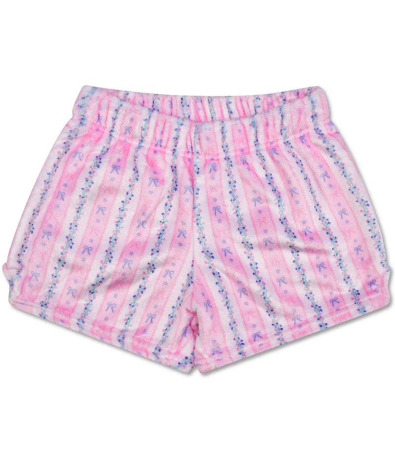 Iscream Girls Floral Stripe Plush Shorts