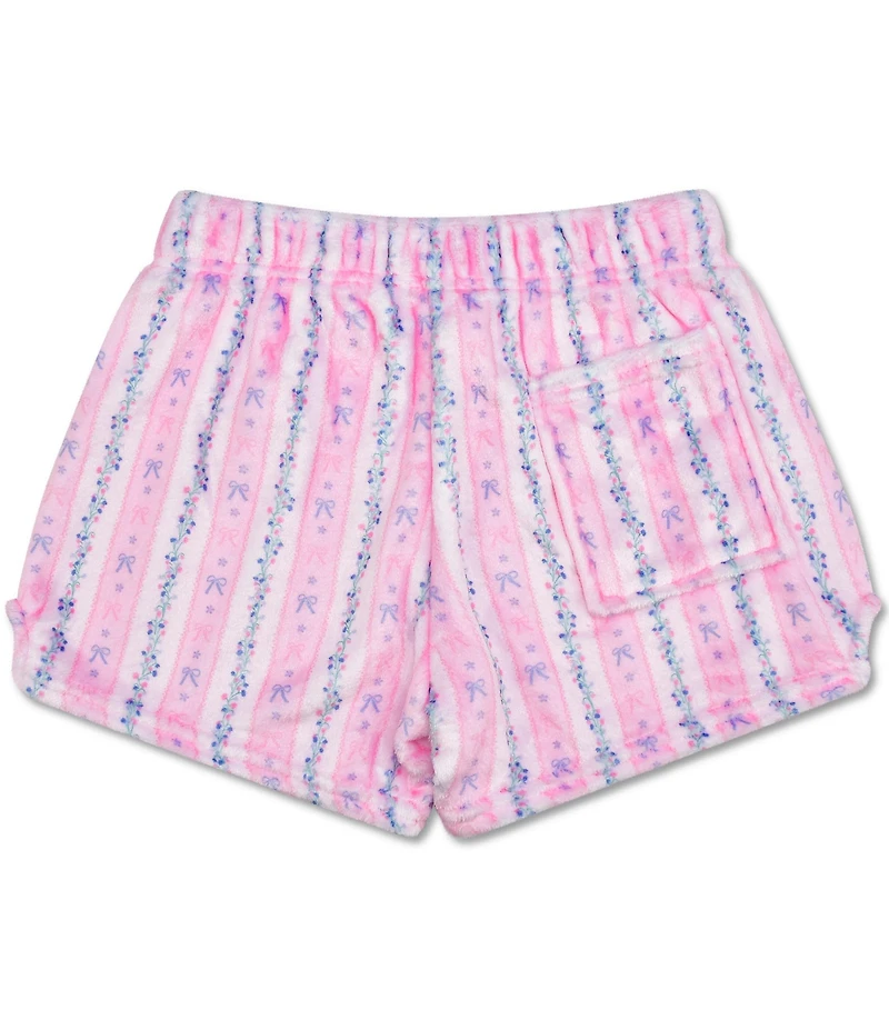 Iscream Girls Floral Stripe Plush Shorts
