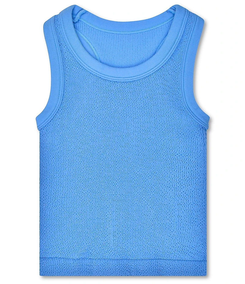 Iscream Girls Crewneck Sleeveless Smocked Racerback Tank Top