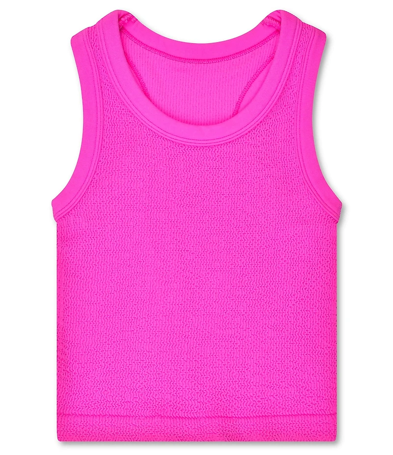 Iscream Girls Crewneck Sleeveless Smocked Racerback Tank Top