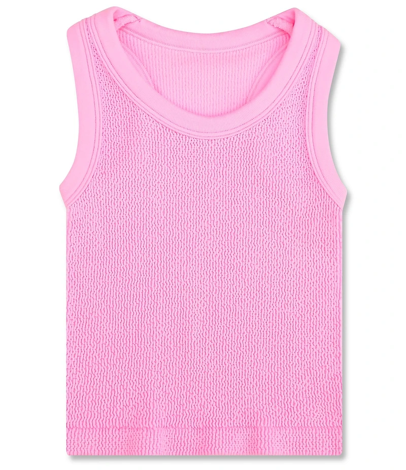 Iscream Girls Crewneck Sleeveless Smocked Racerback Tank Top