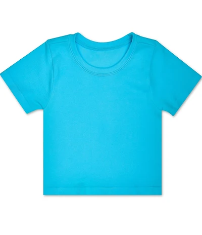 Iscream Girls Short Sleeve Turquoise Ribbed Shirt