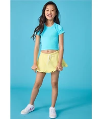 Iscream Girls Short Sleeve Turquoise Ribbed Shirt
