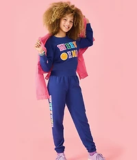 Iscream Little/Big Girls Long Sleeve Weekend Graphic Sweatshirt