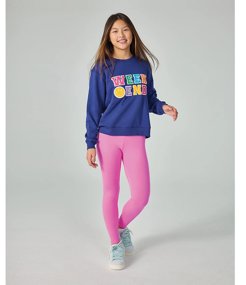 Iscream Little/Big Girls Long Sleeve Weekend Graphic Sweatshirt
